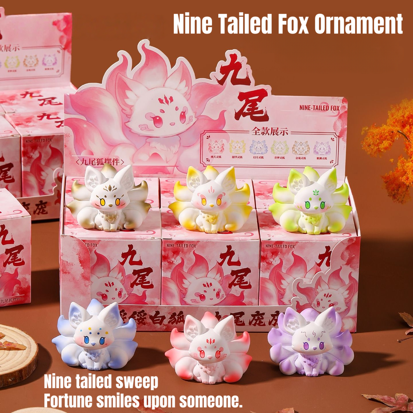 Car Accessories Oman - Resin handicrafts, nine tailed fox ornaments,