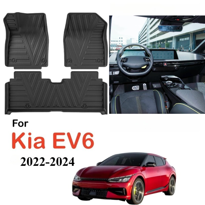 Car Floor Mat Rubber - For Kia EV6 2022-2024 TPE Floor