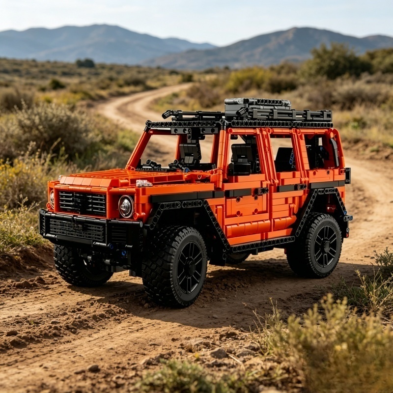 Car Accessories Oman - New MOC Orange Car Model Building
