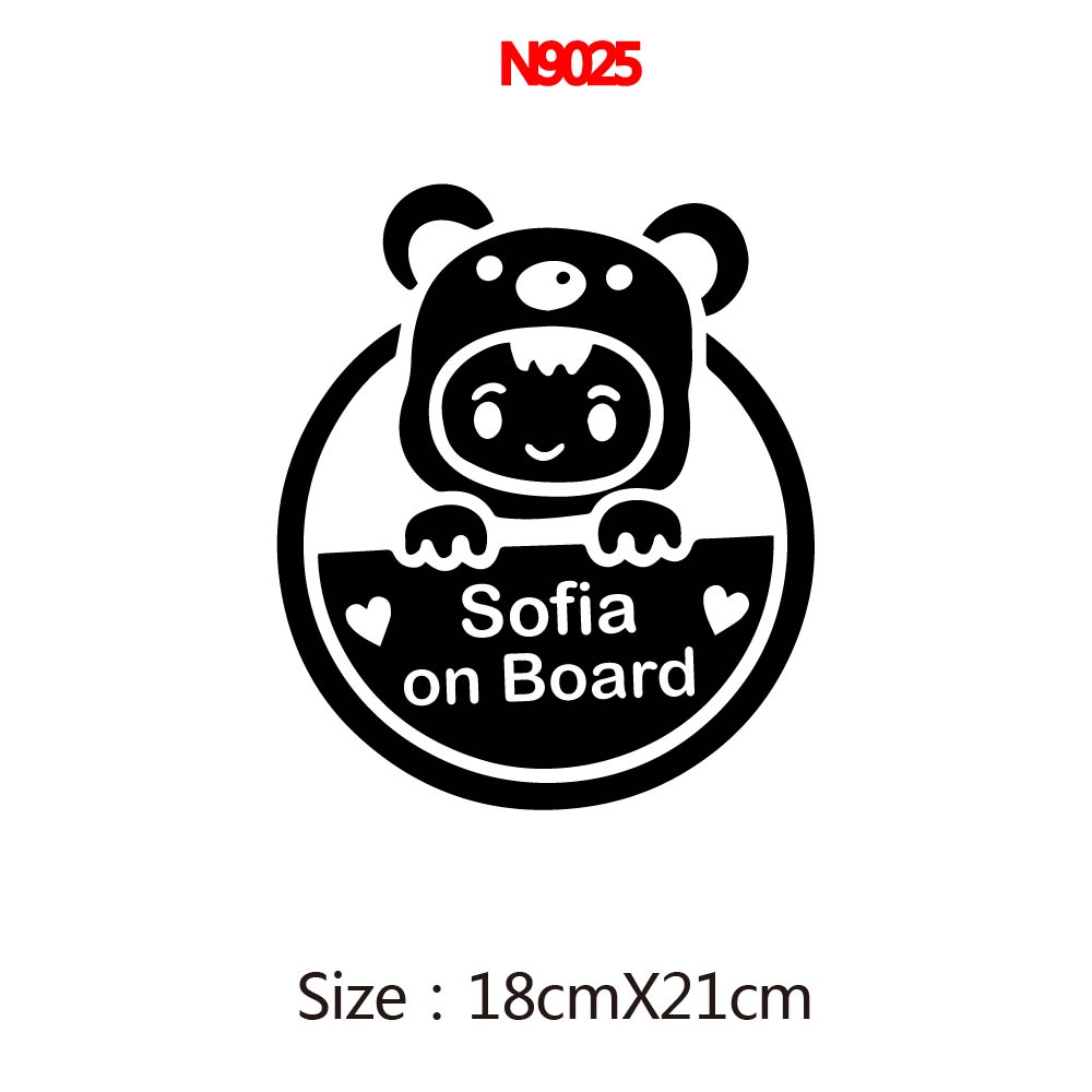 1PC Cute Bear Girl Custom Baby - Car Accessories Girly avaliação e preço