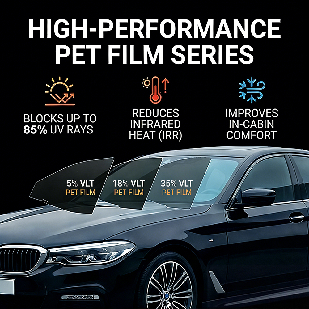 2m/5m 5/18/35 Percent VLT Car  - Tinted Window Film avaliação e preço