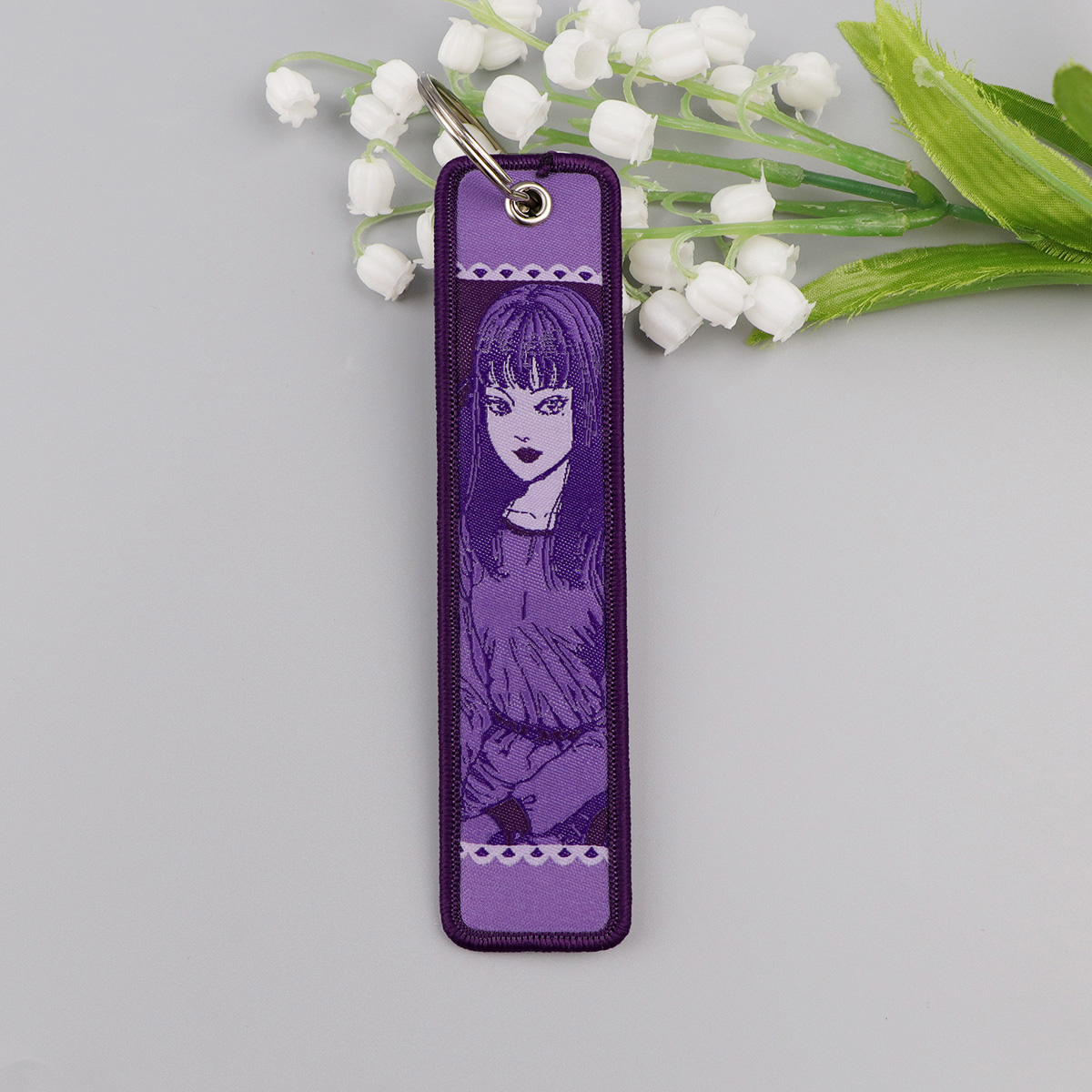 Anime Girls Embroidery Key Fob - Car Accessories Decoration avaliação e preço
