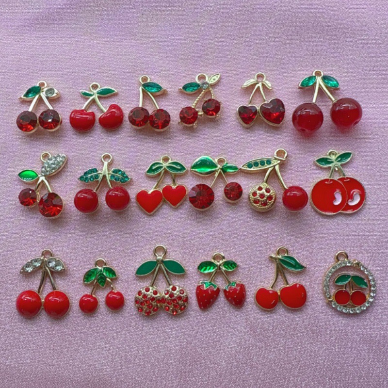 12pcs Amazon Red Cherry Keycha - Car Accessories Amazon avaliação e preço