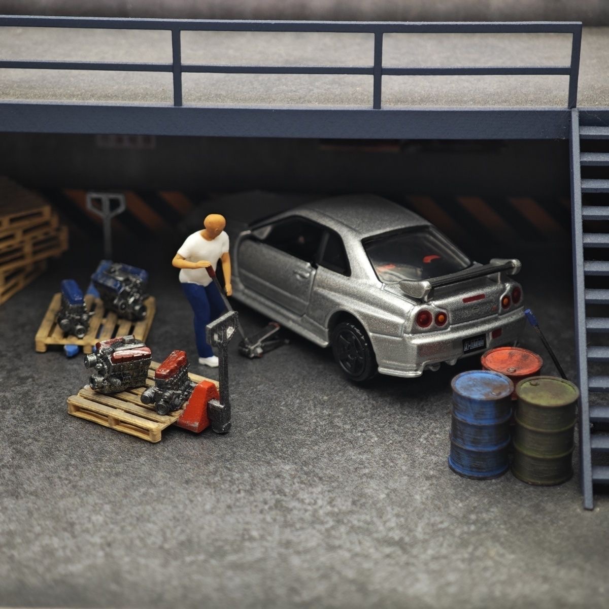 1:64 Car Model Repair Shop Sce - Car Accessories Decoration avaliação e preço