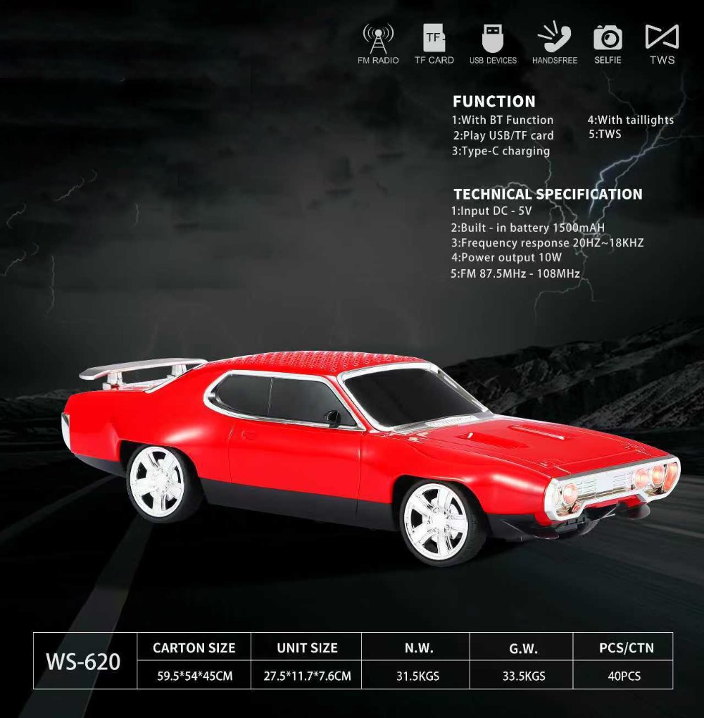 WS-620 Retro Car Shape Bluetoo - Car Accessories Amazon avaliação e preço