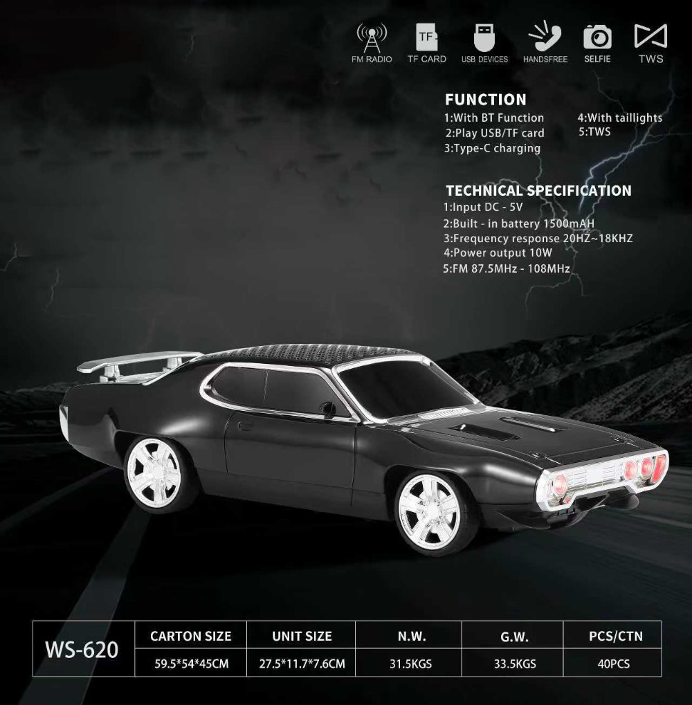 WS-620 Retro Car Shape Bluetoo - Car Accessories Amazon avaliação e preço