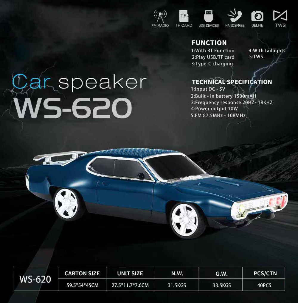 WS-620 Retro Car Shape Bluetoo - Car Accessories Amazon avaliação e preço