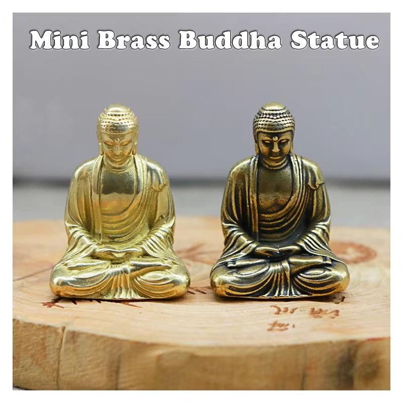 Mini Brass Buddha Statue Pocke - Car Accessories Oman avaliação e preço