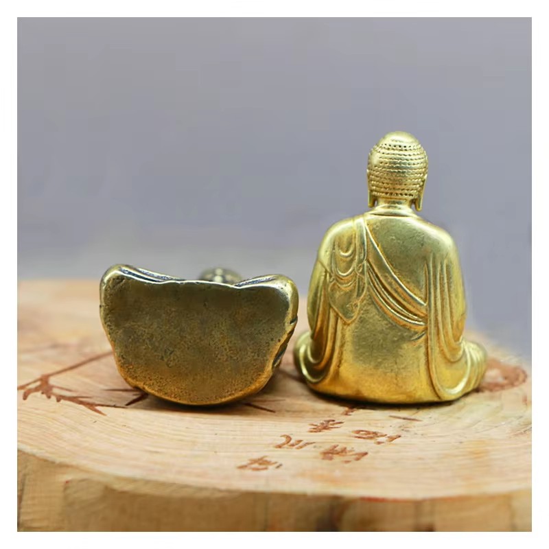 Mini Brass Buddha Statue Pocke - Car Accessories Oman avaliação e preço