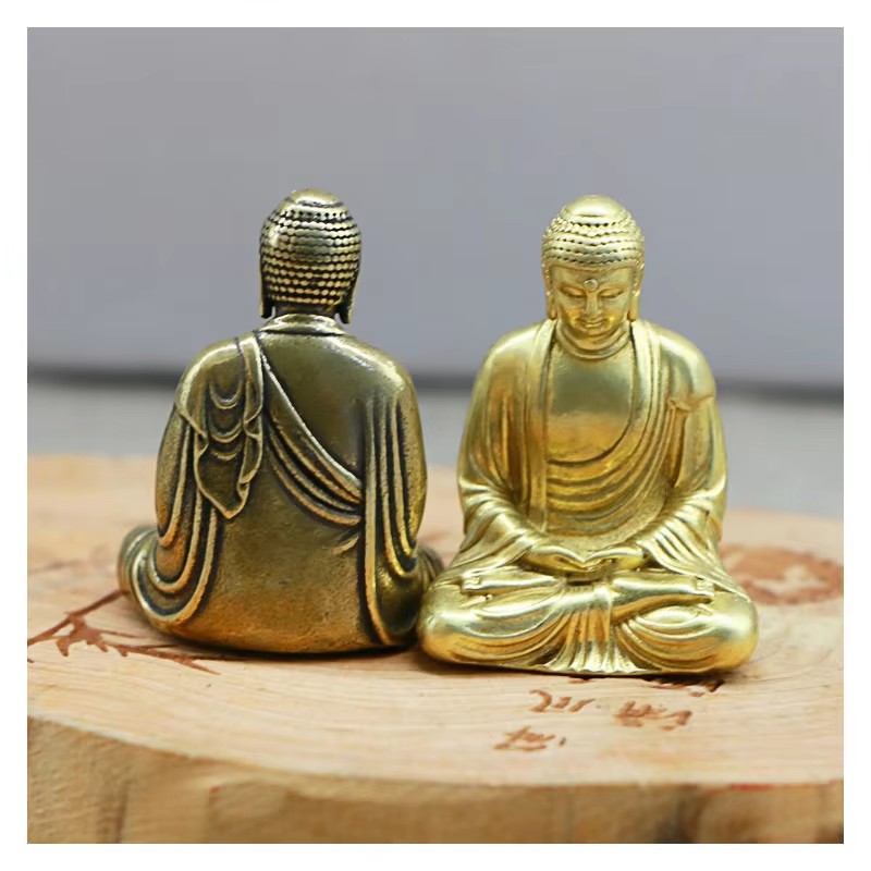 Mini Brass Buddha Statue Pocke - Car Accessories Oman avaliação e preço