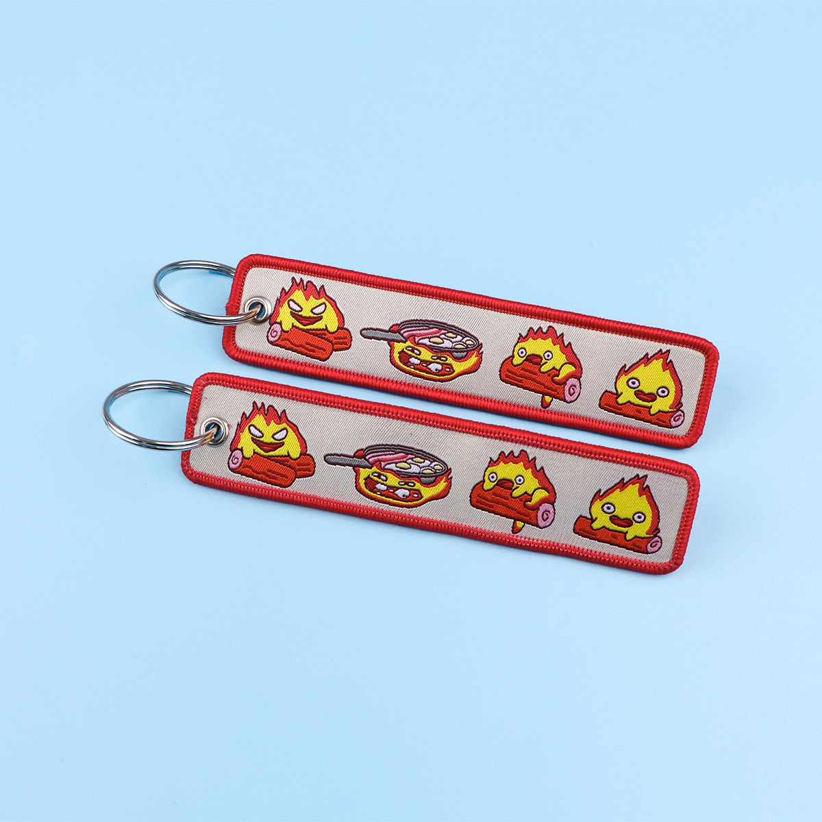 Anime Fire Embroidery Key Fobs - Car Accessories Decoration avaliação e preço