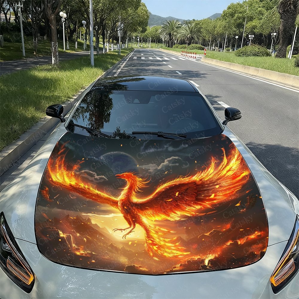 Flame Phoenix Car Hood Sticker - Car Accessories Phoenix avaliação e preço