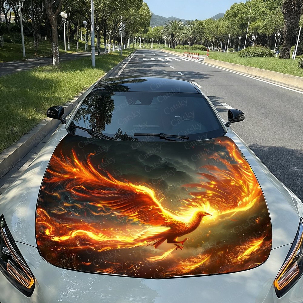 Flame Phoenix Car Hood Sticker - Car Accessories Phoenix avaliação e preço