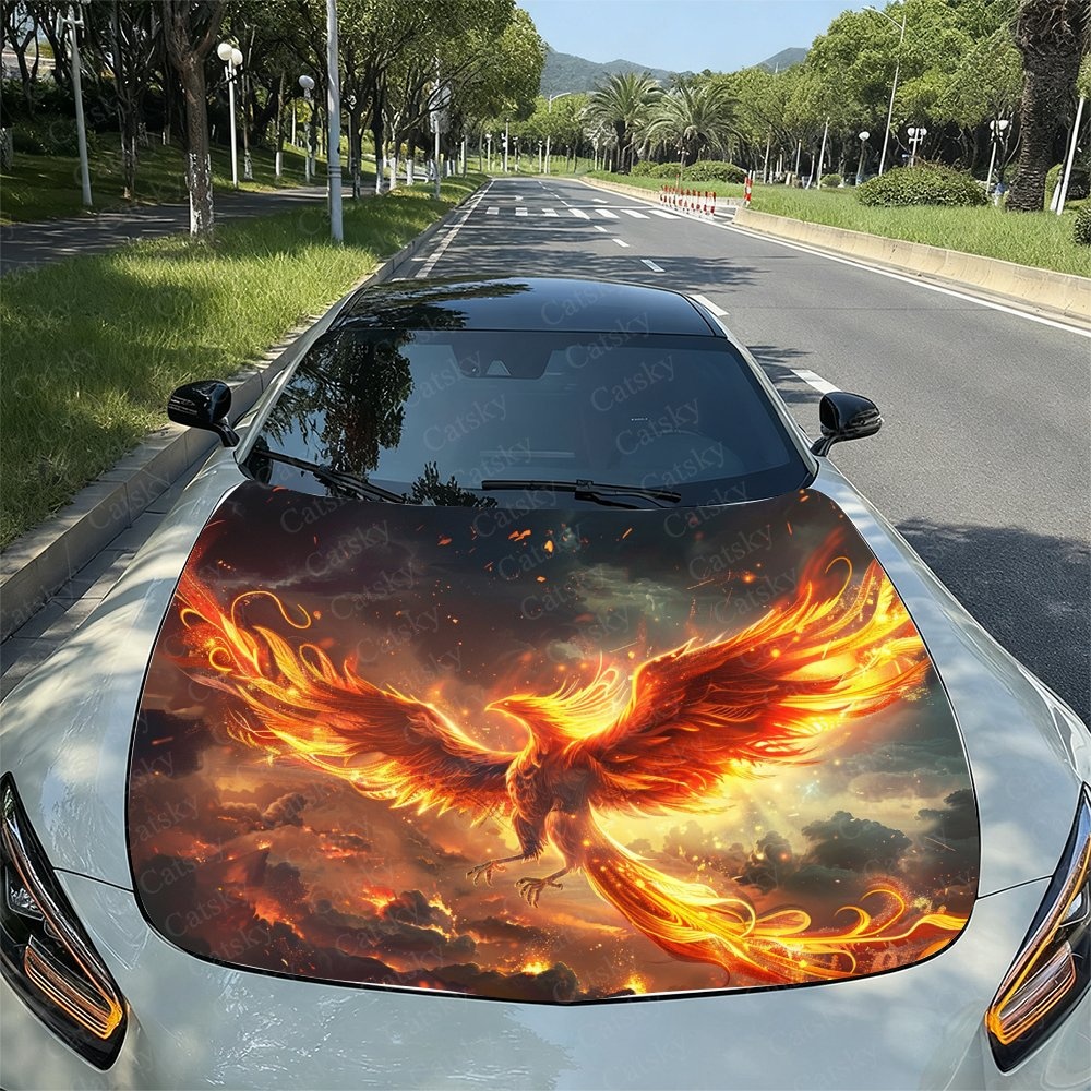 Flame Phoenix Car Hood Sticker - Car Accessories Phoenix avaliação e preço