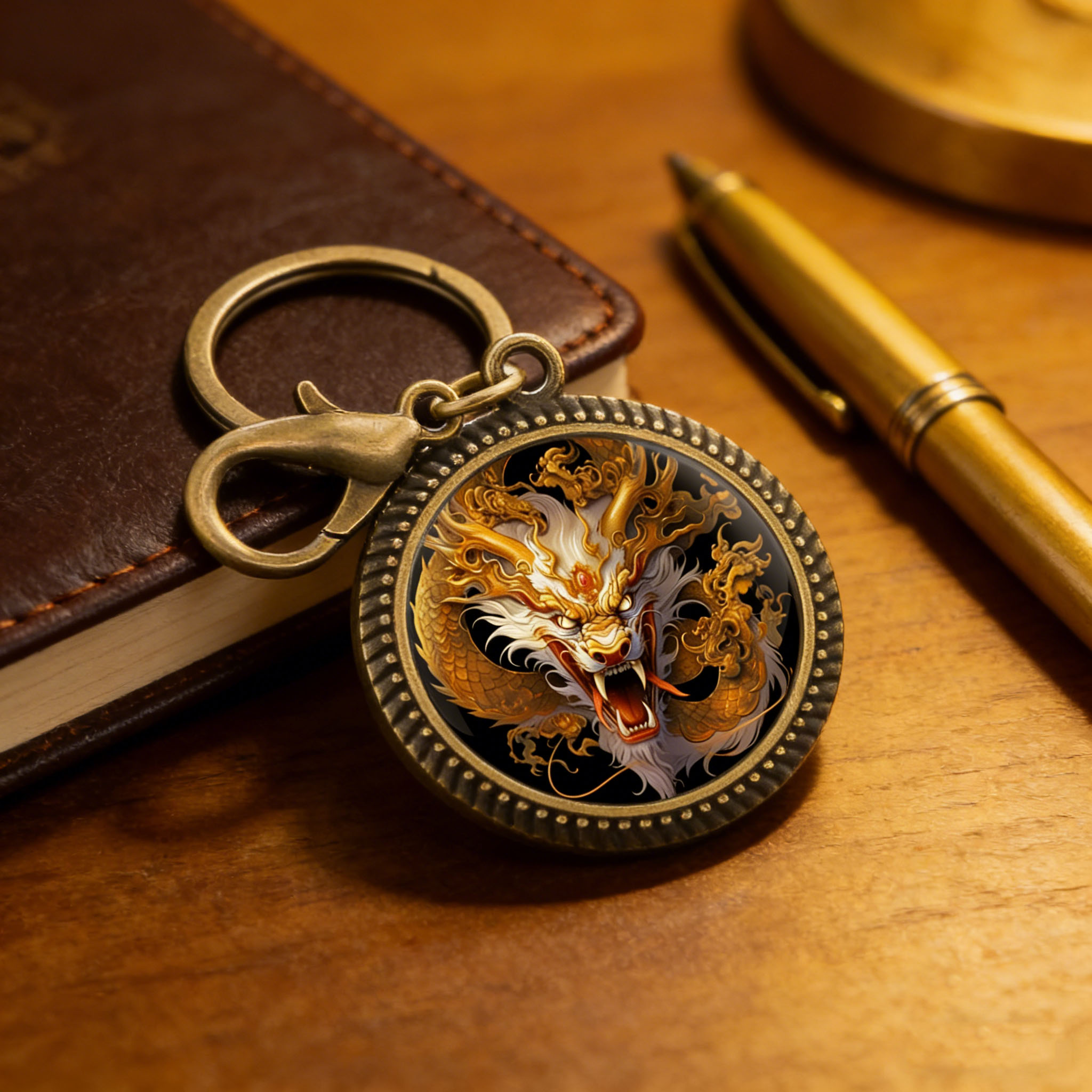 Vintage Glass Dome Keychain wi - Car Accessories Phoenix avaliação e preço