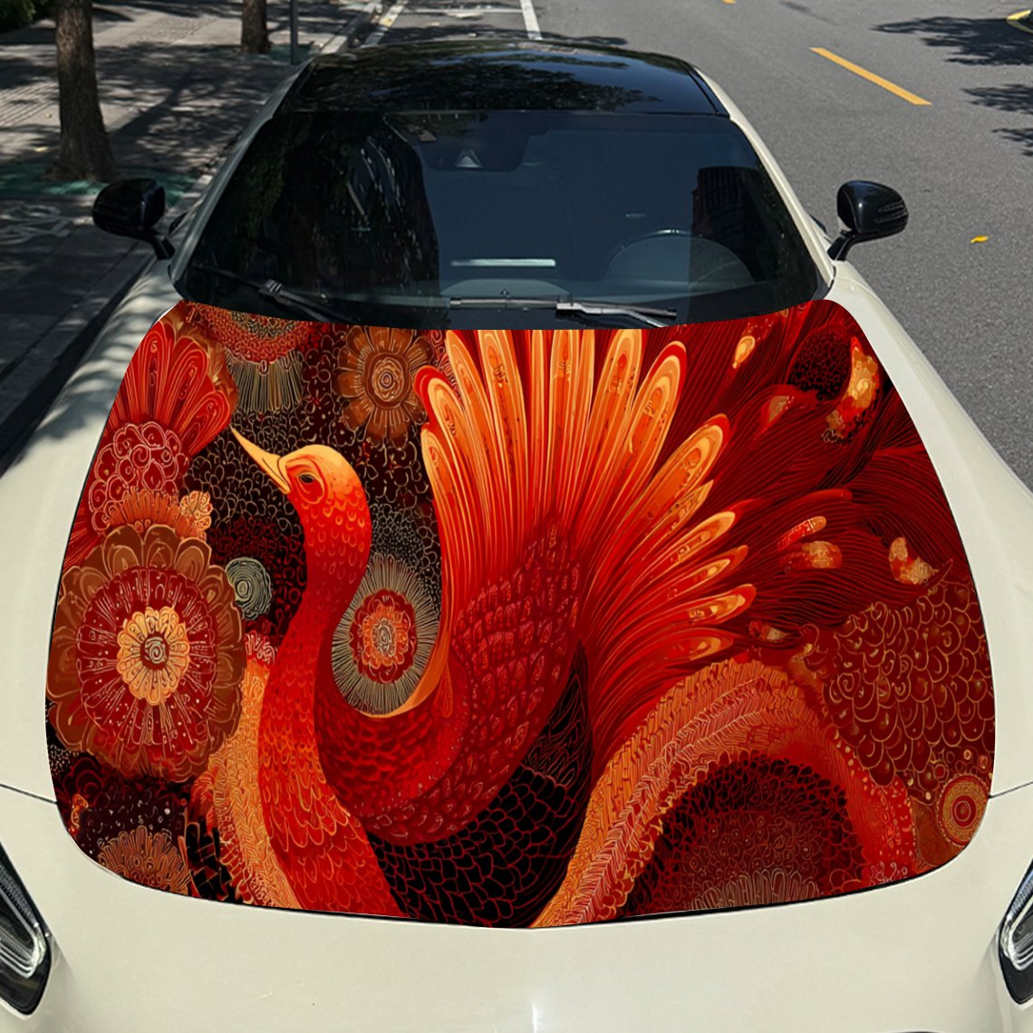 Cool Red Phoenix Car Hood Stic - Car Accessories Phoenix avaliação e preço