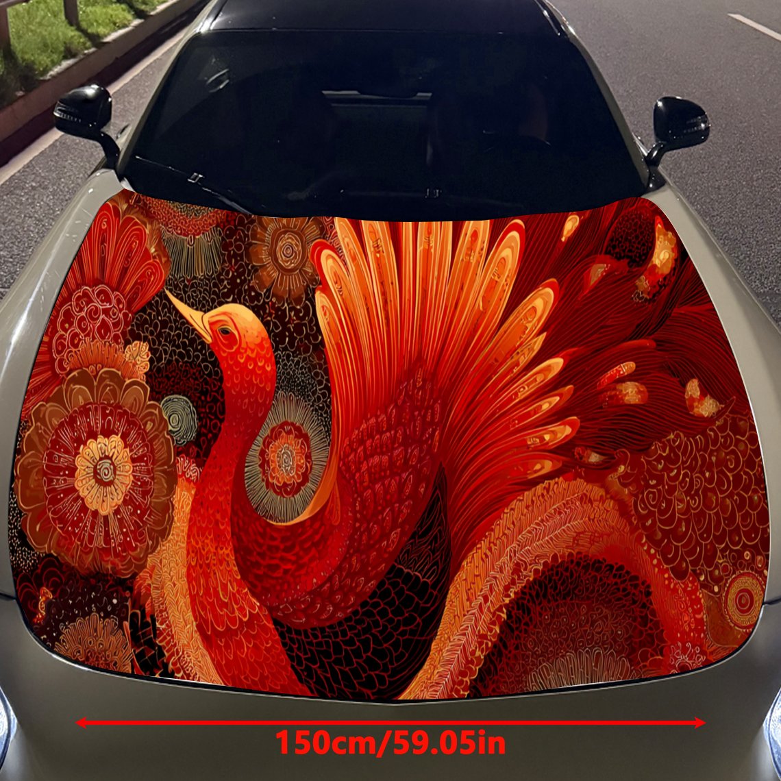 Cool Red Phoenix Car Hood Stic - Car Accessories Phoenix avaliação e preço