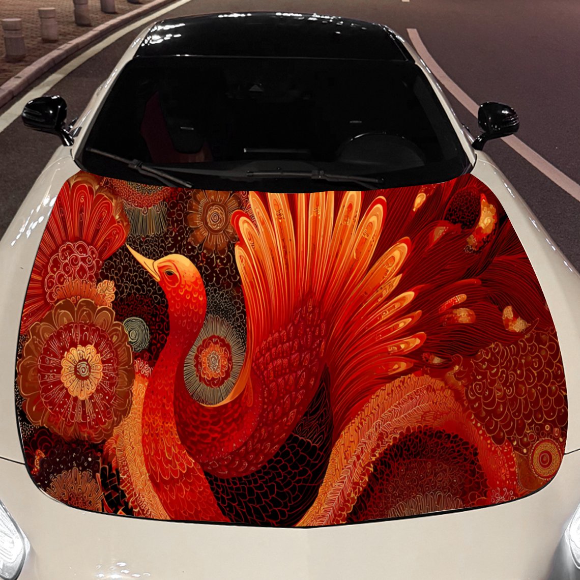 Cool Red Phoenix Car Hood Stic - Car Accessories Phoenix avaliação e preço