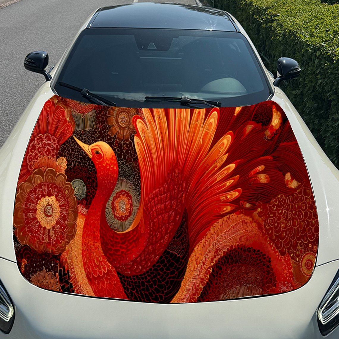 Cool Red Phoenix Car Hood Stic - Car Accessories Phoenix avaliação e preço